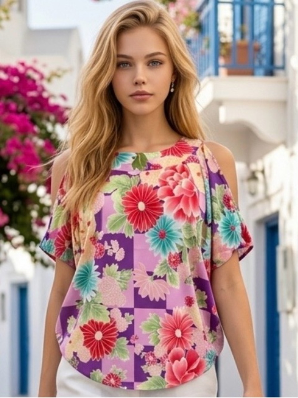 BCBGMaxAzria Floral Print Top